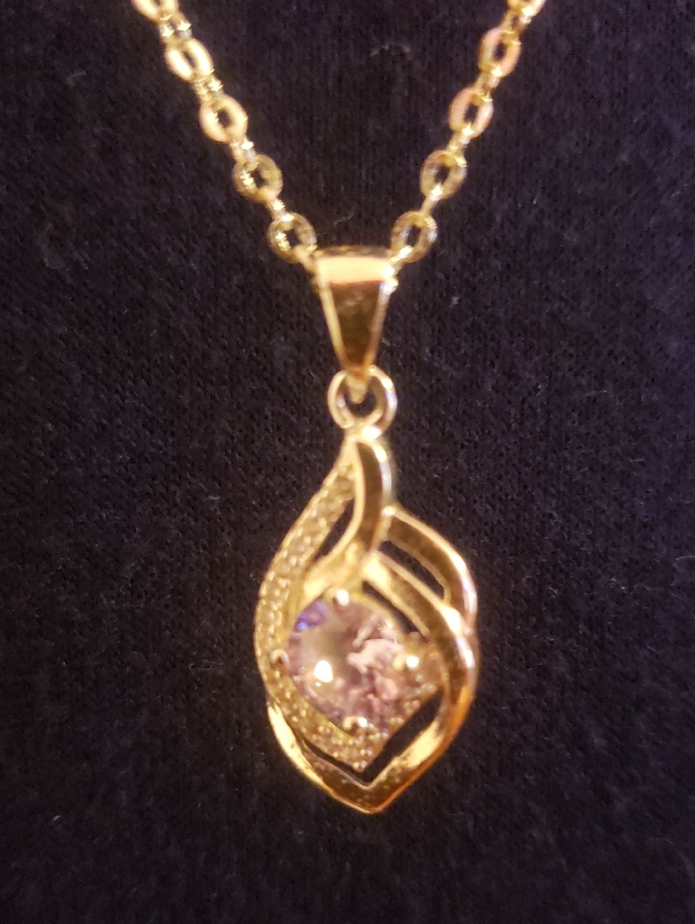 Infinity Twist Teardrop Pendant Necklace